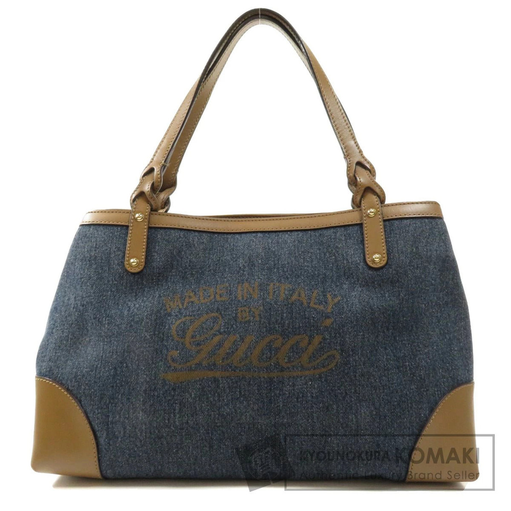 Gucci Logo Motif Tote Bag Denim
